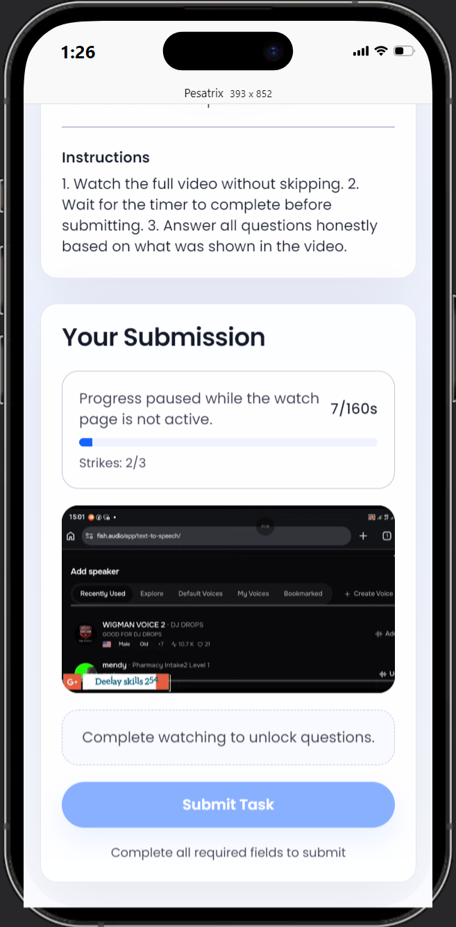 Pesatrix Platform UI Screenshot