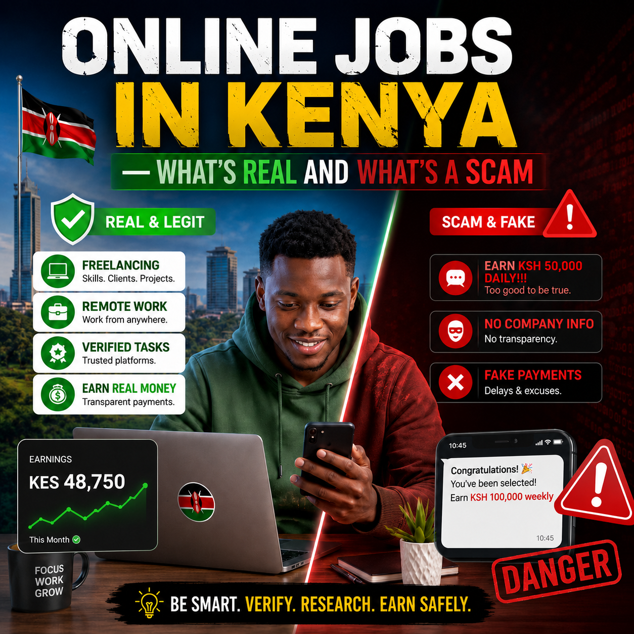 Group of young Kenyan professionals working together in an office