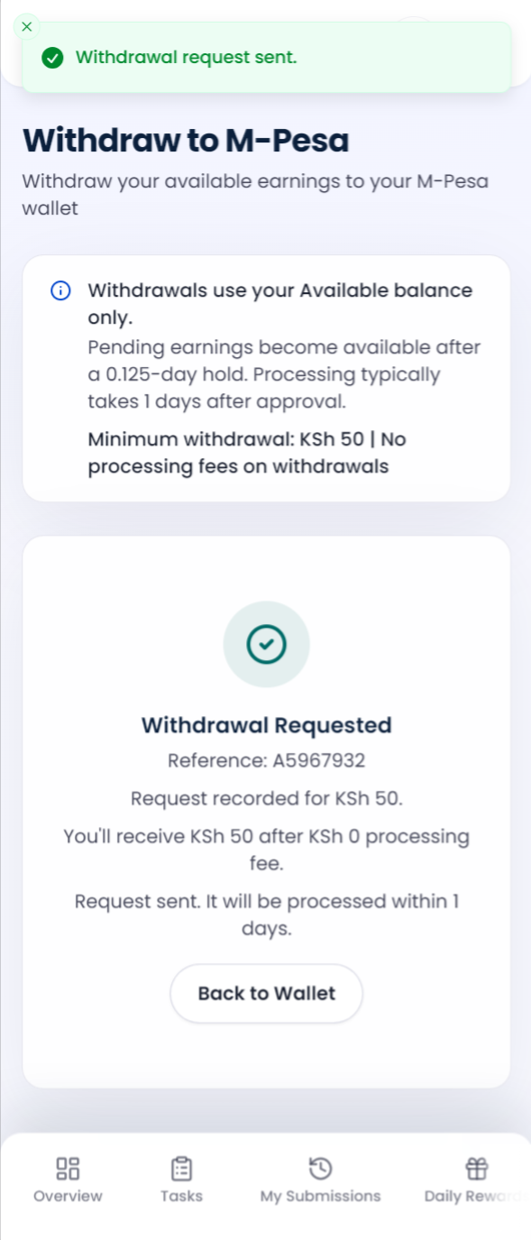 Pesatrix Withdrawal Receipt